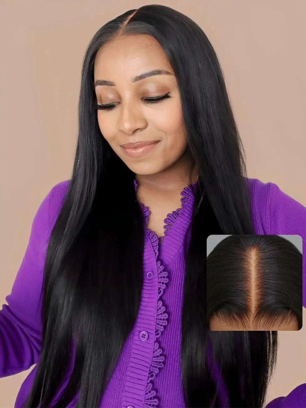 UNICE Straight Bye Bye Knots Wig Bleached Invisible Knots 7x5 Lace Front Wigs Human Hair Put on and Go Glueless Human Hair Wig Pre Plucked Pre Cut lace Natural Hairline 150% Density 14 inch