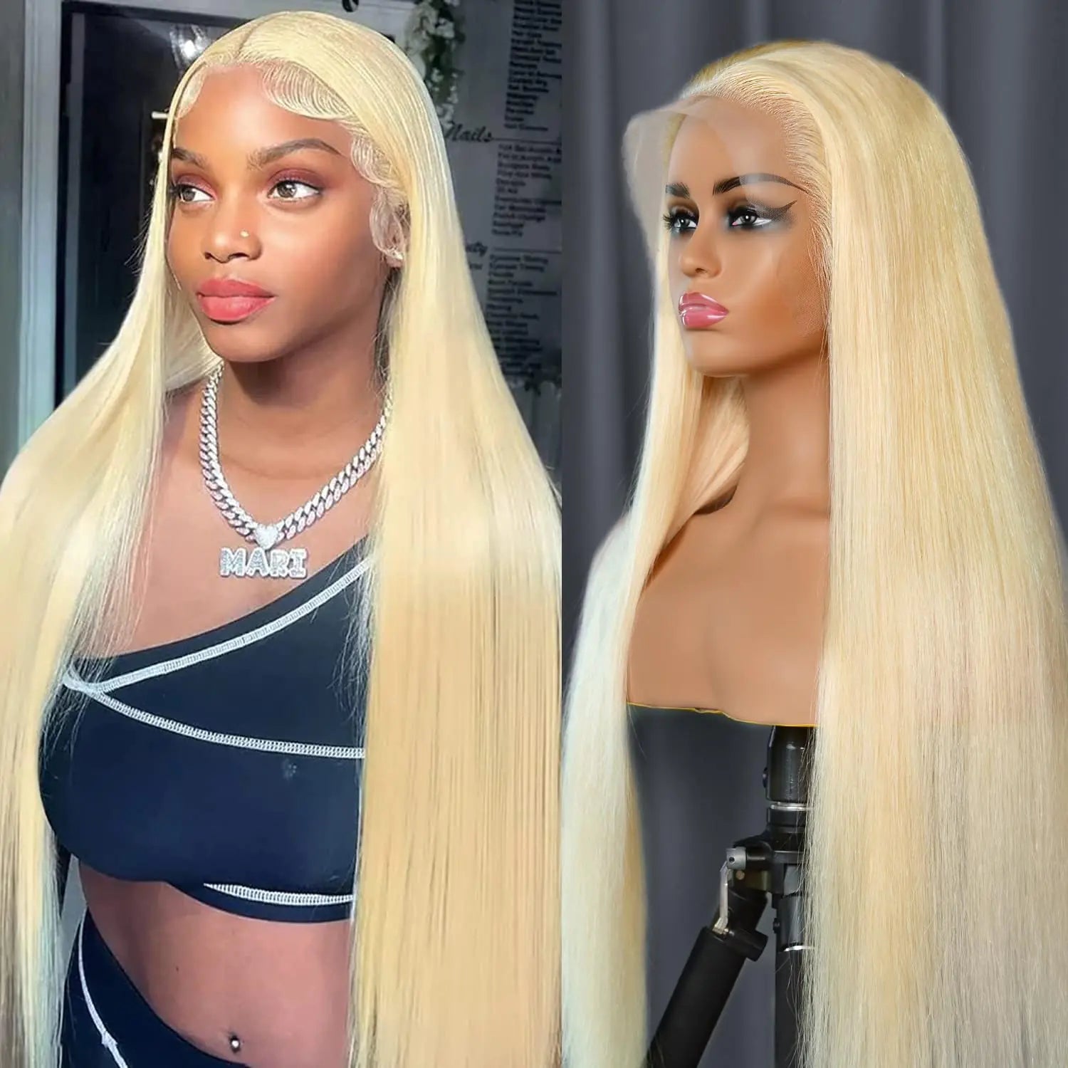 AGATIZ 613 13x6 Lace Front Wig Human Hair Transparent Lace Blonde Lace Front Wigs Human Hair 613 HD Lace Frontal Wig 13X6 200% Density blonde wig human hair(22inch Straight 613 frontal wig)
