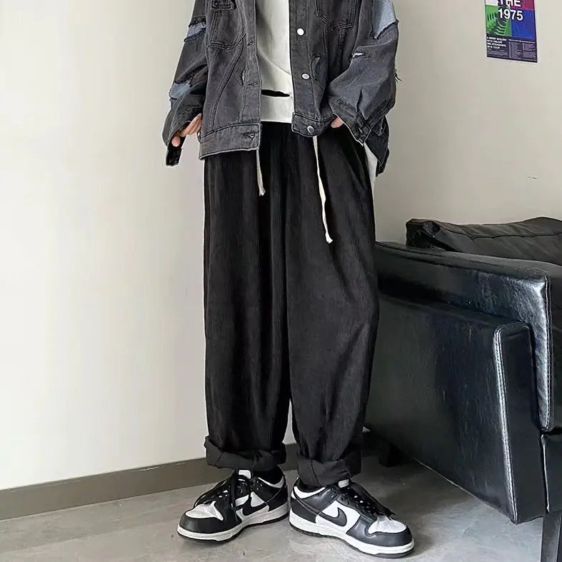 Men's Straight Fashion Woolen Trousers for Autumn/Winter