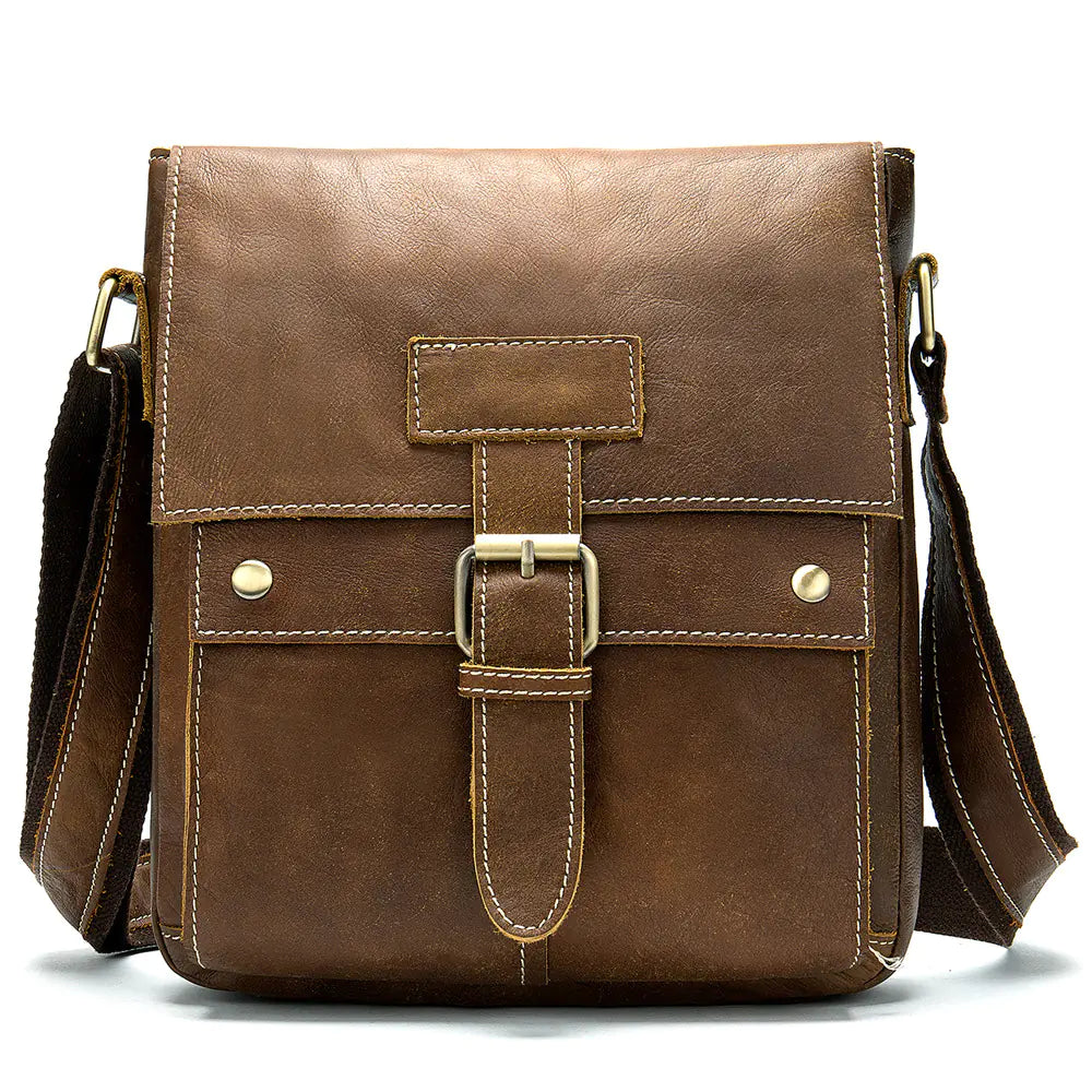 Men's Genuine Leather Casual Crossbody Shoulder Bag