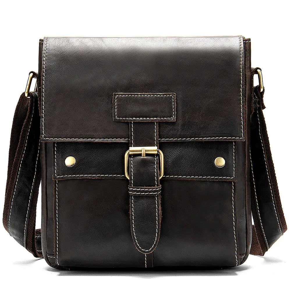 Men's Genuine Leather Casual Crossbody Shoulder Bag