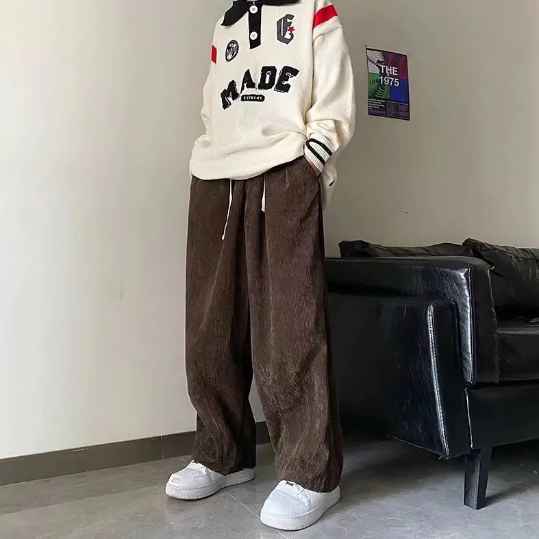 Men's Straight Fashion Woolen Trousers for Autumn/Winter